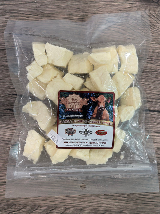 A2 White Cheddar Cheese Curds Plain 12oz